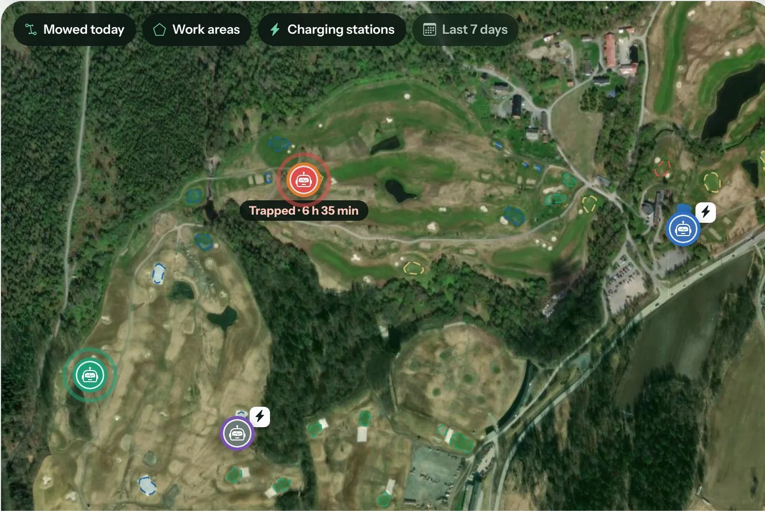 Live robot map of the course